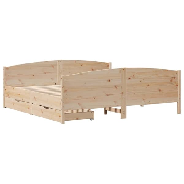 vidaXL sengeramme uden madras 160x200 cm massivt fyrretræ