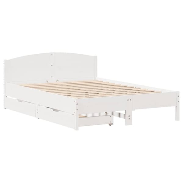 vidaXL sengeramme uden madras 140x200 cm massivt fyrretræ hvid