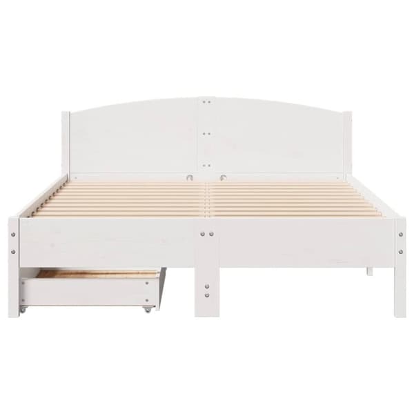 vidaXL sengeramme uden madras 140x200 cm massivt fyrretræ hvid