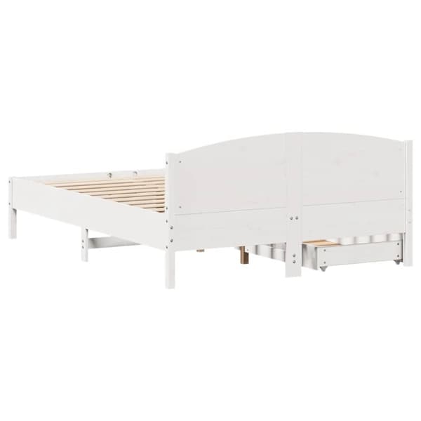 vidaXL sengeramme uden madras 140x200 cm massivt fyrretræ hvid