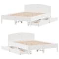 Miniatyrbilde 9 av 11: vidaXL Sengeramme uten madrass hvit 140x200 cm heltre furu