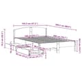 Miniatyrbilde 11 av 11: vidaXL Sengeramme uten madrass hvit 140x200 cm heltre furu