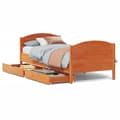 Miniatyrbilde 3 av 11: vidaXL Sengeramme uten madrass voksbrun 75x190 cm heltre furu