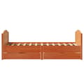 Miniatyrbilde 8 av 11: vidaXL Sengeramme uten madrass voksbrun 75x190 cm heltre furu