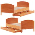 Miniatyrbilde 10 av 11: vidaXL Sengeramme uten madrass voksbrun 75x190 cm heltre furu