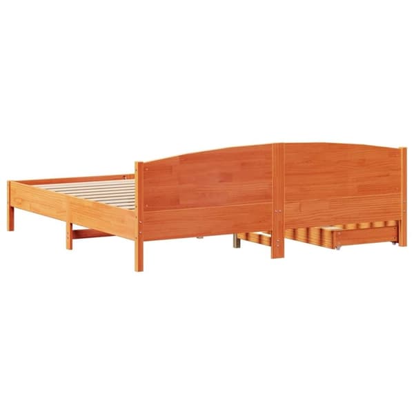 vidaXL Sängynrunko ilman patjaa vahanruskea 180x200 cm täysi mänty