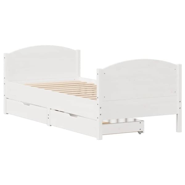 vidaXL sengeramme uden madras 90x190 cm massivt fyrretræ hvid