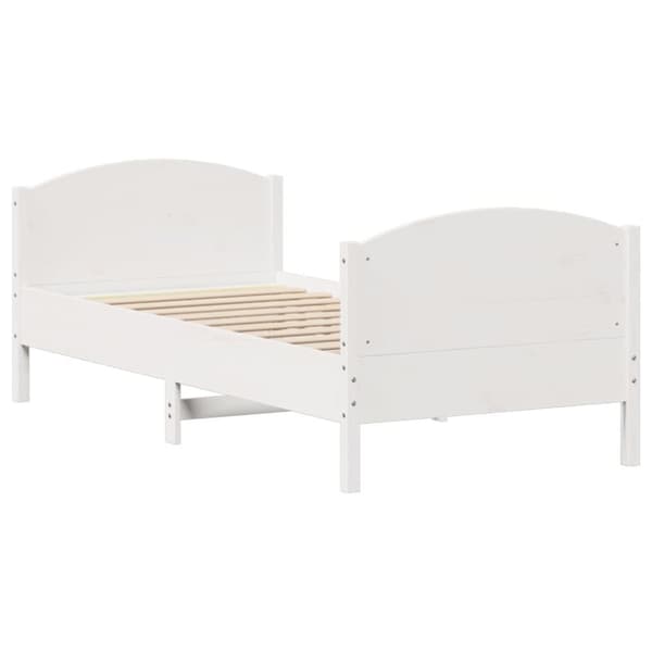 vidaXL sengeramme uden madras 90x190 cm massivt fyrretræ hvid