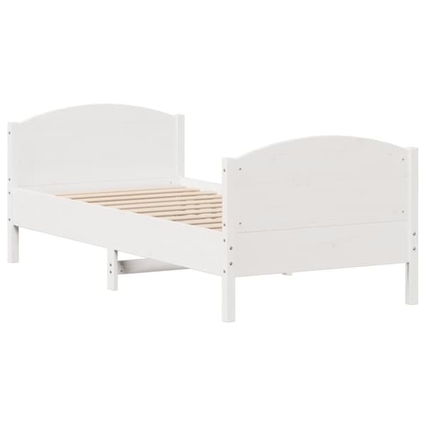 vidaXL sengeramme uden madras 90x190 cm massivt fyrretræ hvid