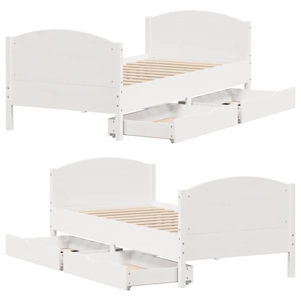 vidaXL sengeramme uden madras 90x190 cm massivt fyrretræ hvid