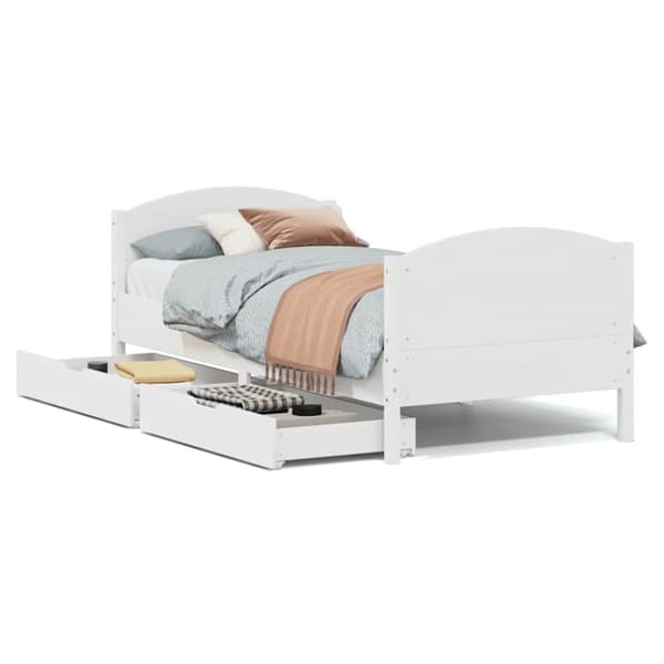 vidaXL sengeramme uden madras 90x190 cm massivt fyrretræ hvid