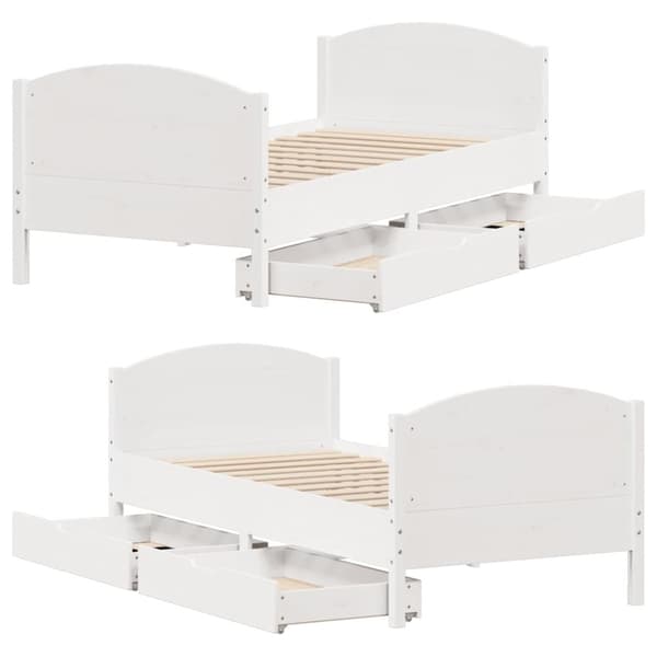 vidaXL Sengeramme uten madrass hvit 90x190 cm heltre furu
