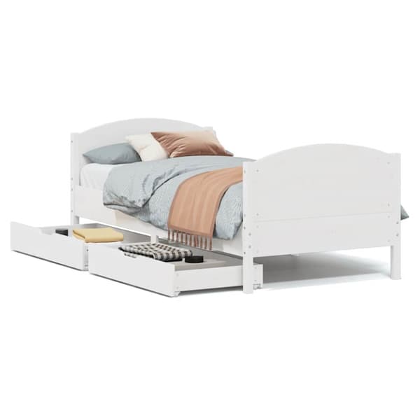 vidaXL Sengeramme uten madrass hvit 90x190 cm heltre furu