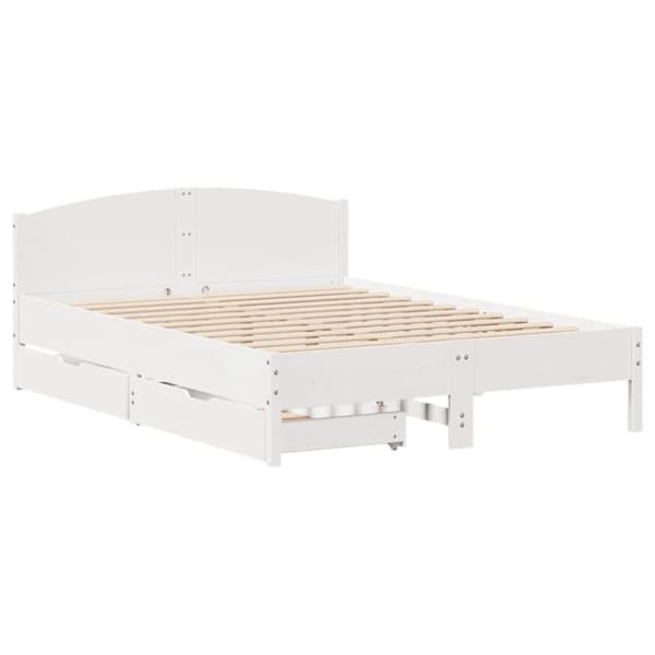 vidaXL Sengeramme uten madrass hvit 120x200 cm heltre furu