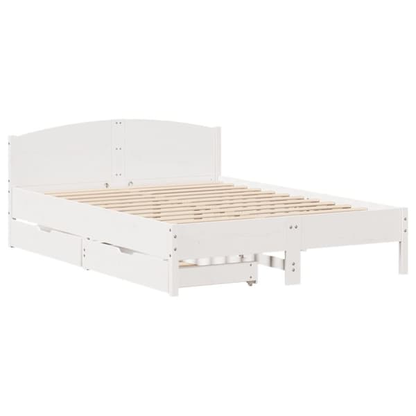 vidaXL Sengeramme uten madrass hvit 140x190 cm heltre furu