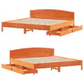 Miniatyrbilde 10 av 11: vidaXL Sengeramme uten madrass voksbrun 180x200 cm heltre furu