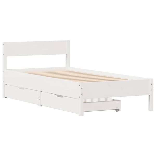 vidaXL Sengeramme uten madrass hvit 90x190 cm heltre furu