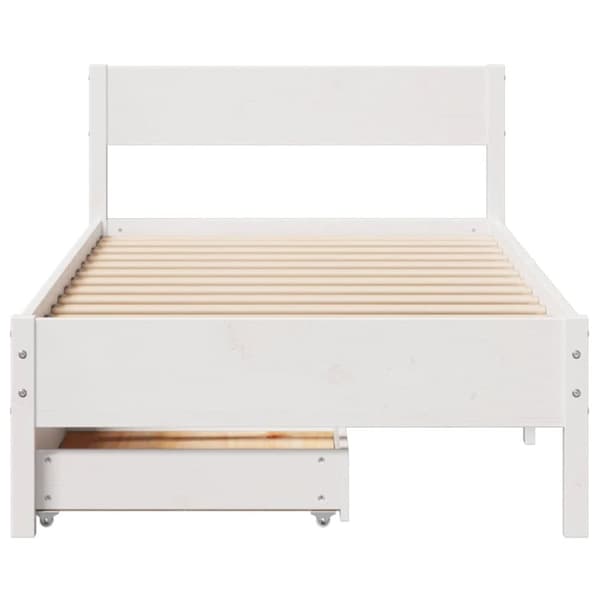 vidaXL Sengeramme uten madrass hvit 90x190 cm heltre furu