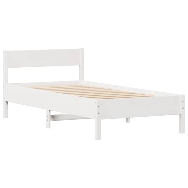 vidaXL Sengeramme uten madrass hvit 90x190 cm heltre furu