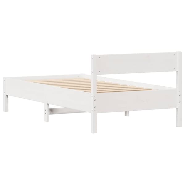 vidaXL Sengeramme uten madrass hvit 90x190 cm heltre furu