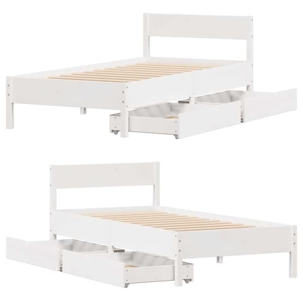 vidaXL Sengeramme uten madrass hvit 90x190 cm heltre furu