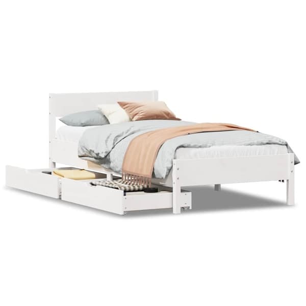vidaXL Sengeramme uten madrass hvit 90x190 cm heltre furu