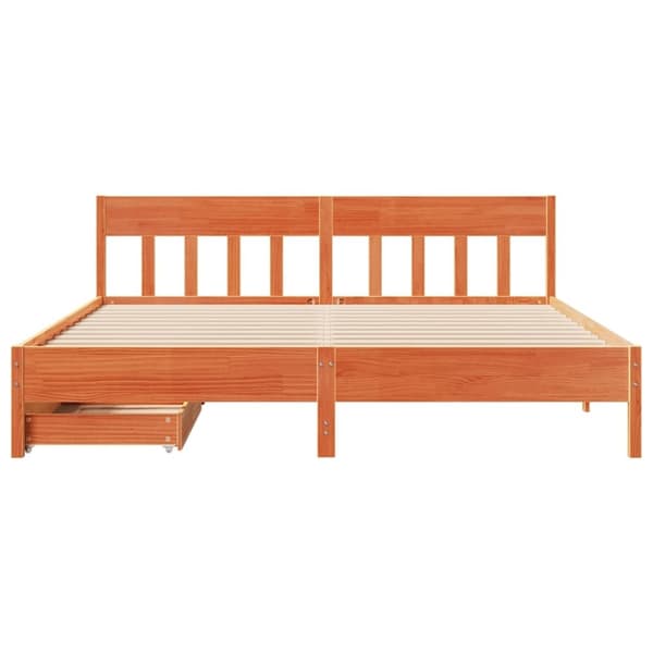 vidaXL Sengeramme uten madrass voksbrun 180x200 cm heltre furu