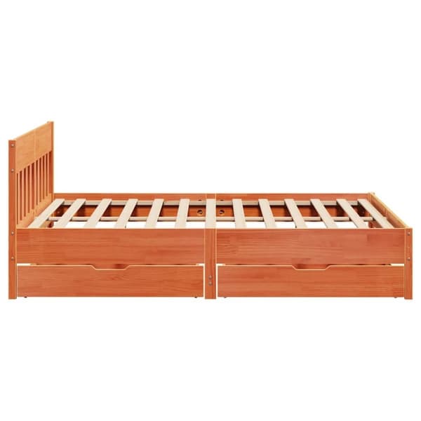vidaXL Sengeramme uten madrass voksbrun 180x200 cm heltre furu