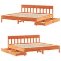 Miniatyrbilde 10 av 11: vidaXL Sengeramme uten madrass voksbrun 180x200 cm heltre furu