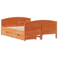 Miniatyrbilde 4 av 11: vidaXL Sengeramme uten madrass voksbrun 120x190 cm heltre furu