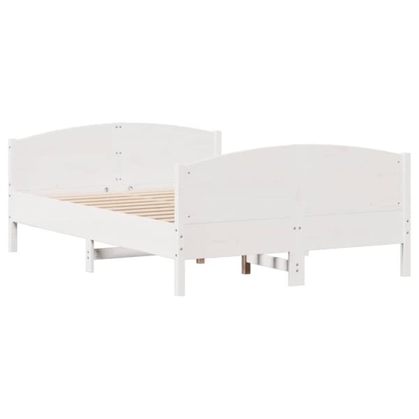 vidaXL Sengeramme uten madrass hvit 135x190 cm heltre furu