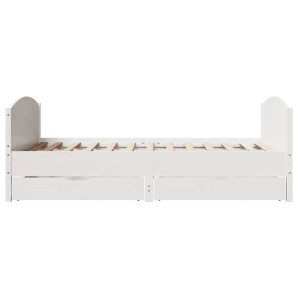 vidaXL Sengeramme uten madrass hvit 135x190 cm heltre furu