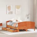 Miniatyrbilde 2 av 11: vidaXL Sengeramme uten madrass voksbrun 140x200 cm heltre furu