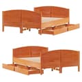 Miniatyrbilde 10 av 11: vidaXL Sengeramme uten madrass brun 135x190 cm heltre furu