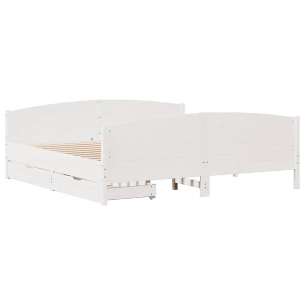 vidaXL sengeramme uden madras 180x200 cm massivt fyrretræ hvid
