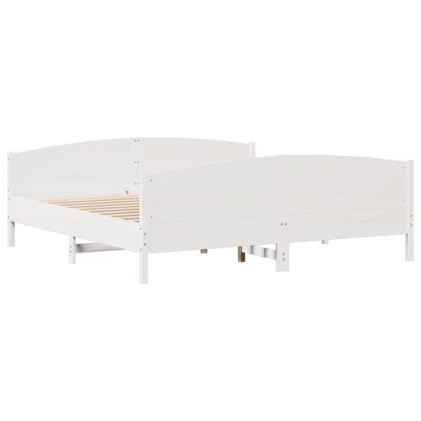 vidaXL sengeramme uden madras 180x200 cm massivt fyrretræ hvid