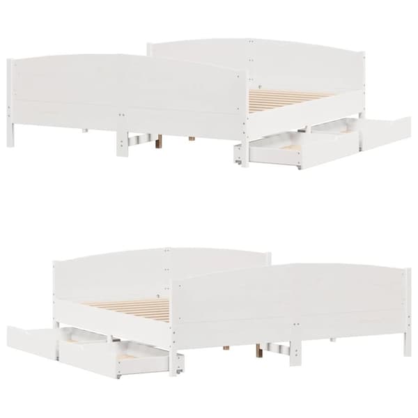 vidaXL sengeramme uden madras 180x200 cm massivt fyrretræ hvid