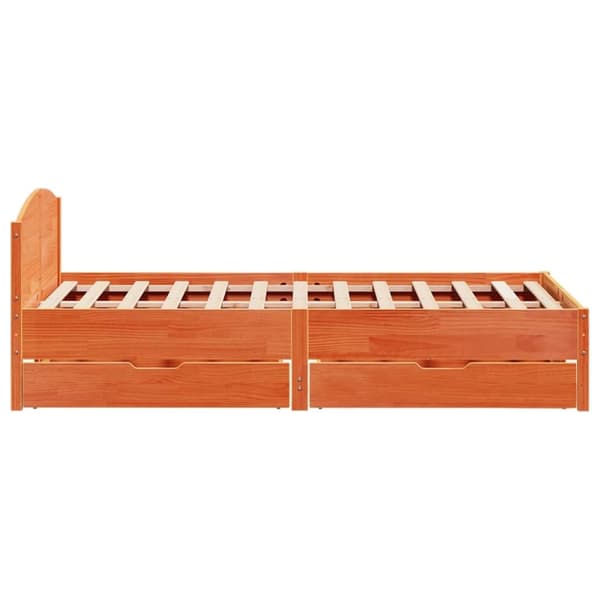 vidaXL sengeramme uden madras 135x190 cm massivt fyrretræ brun