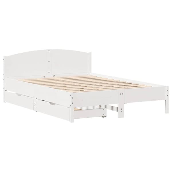vidaXL sengeramme uden madras 160x200 cm massivt fyrretræ hvid