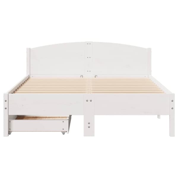 vidaXL sengeramme uden madras 160x200 cm massivt fyrretræ hvid