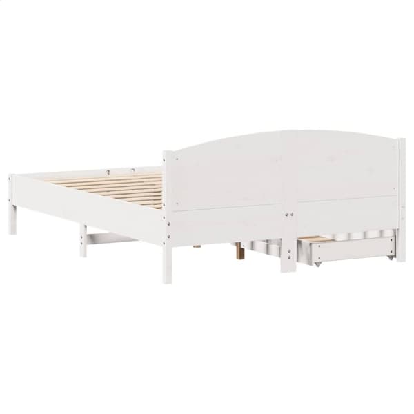 vidaXL sengeramme uden madras 160x200 cm massivt fyrretræ hvid