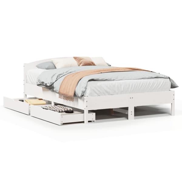 vidaXL sengeramme uden madras 160x200 cm massivt fyrretræ hvid