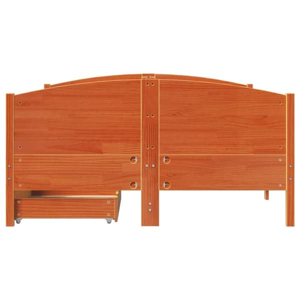 vidaXL sengeramme uden madras 135x190 cm massivt fyrretræ brun