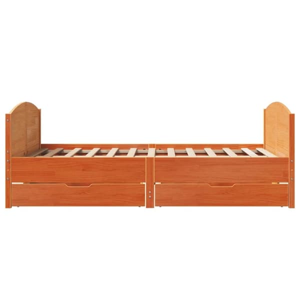 vidaXL sengeramme uden madras 135x190 cm massivt fyrretræ brun