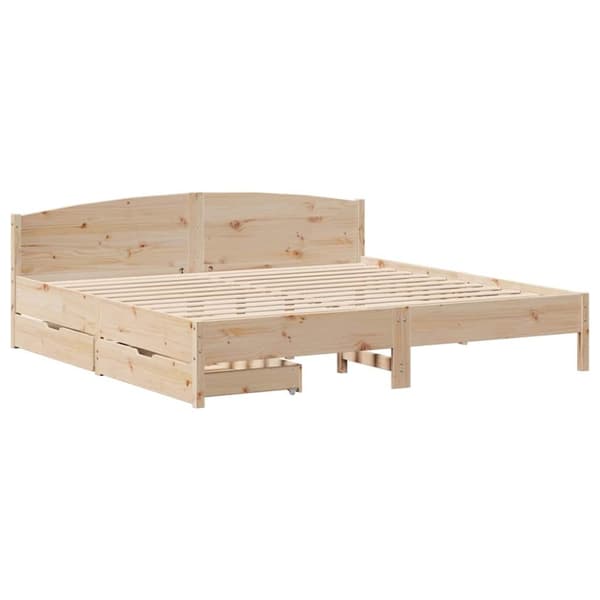 vidaXL sengeramme uden madras 200x200 cm massivt fyrretræ