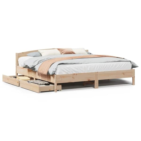 vidaXL sengeramme uden madras 200x200 cm massivt fyrretræ