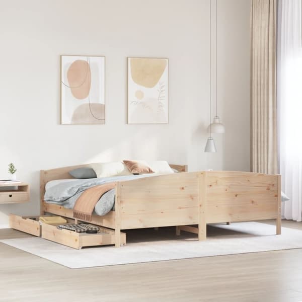 vidaXL sengeramme uden madras 180x200 cm massivt fyrretræ
