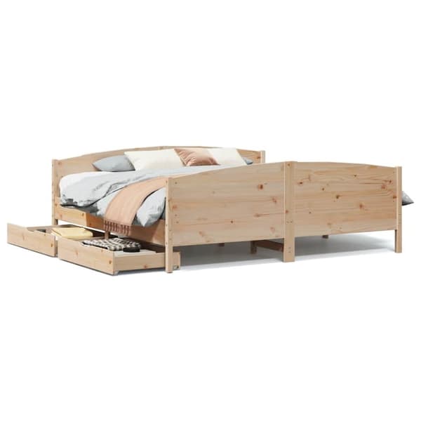vidaXL sengeramme uden madras 180x200 cm massivt fyrretræ