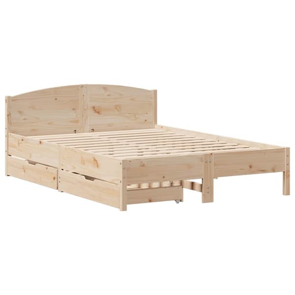 vidaXL sengeramme uden madras 140x190 cm massivt fyrretræ
