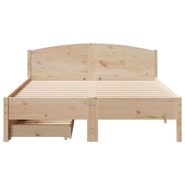 vidaXL sengeramme uden madras 140x190 cm massivt fyrretræ